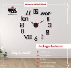 Analogue Stylish 3D Art MDF wall clock