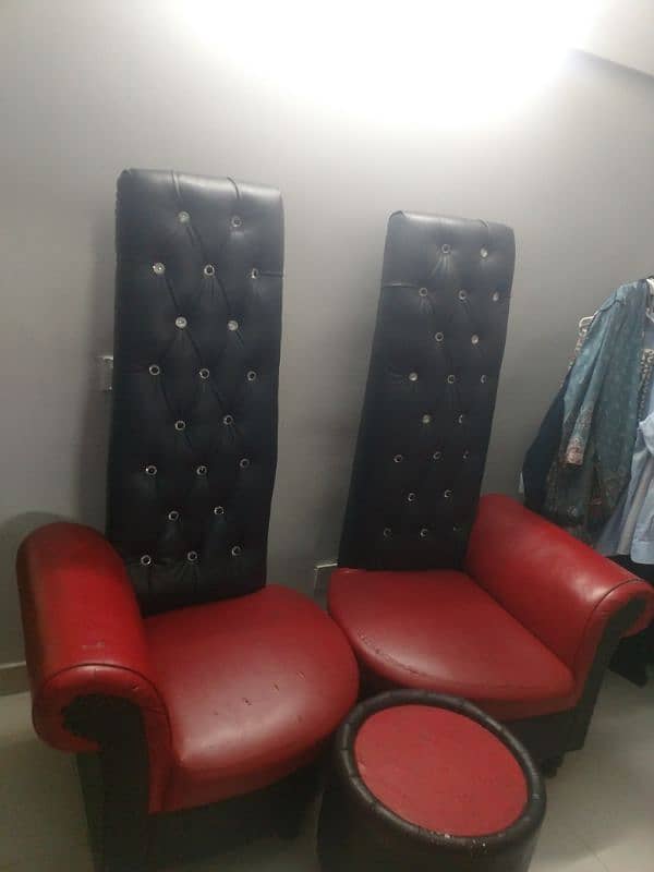 High Back Sofa Chair RedBlack 0