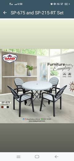 SAAB CHAIRS SET MODEL SP-675 CHAIRS AND TABLE 215-RT