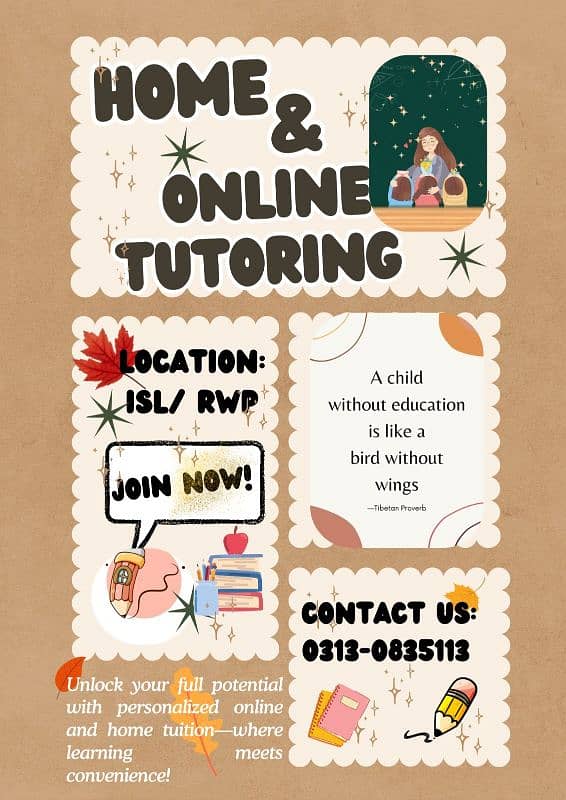 Online and Home Based Tuitions 0