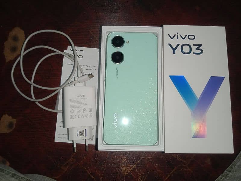 vivo y03 4/64 with all accessories and 6 month officially warranty 0