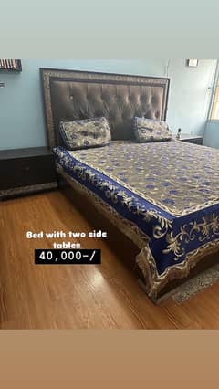 Bed with two side tables