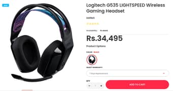 Logitech G535 LIGHTSPEED Wireless Gaming Headset (Black)