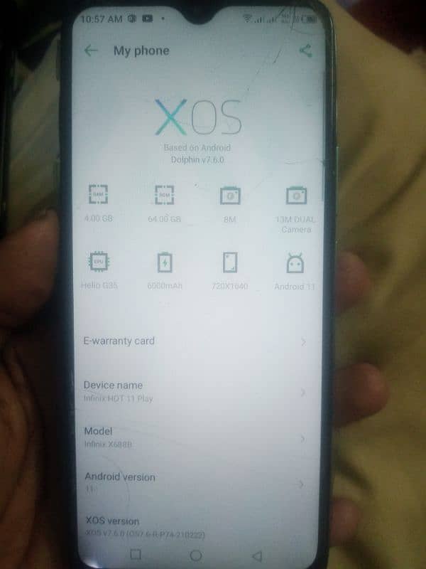 Infinix Hot 11 Play 4/64 with box(mic not working) 11