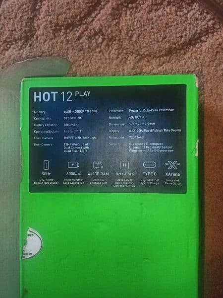 INFINIX hot 12 play 4/64 with box 3