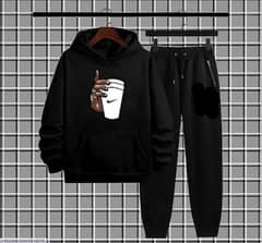 Mens polyester printed tracksuit hoodie