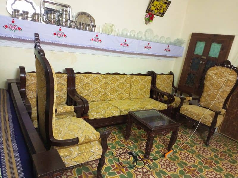 Bed with dressing and sofa set with big chairs 1