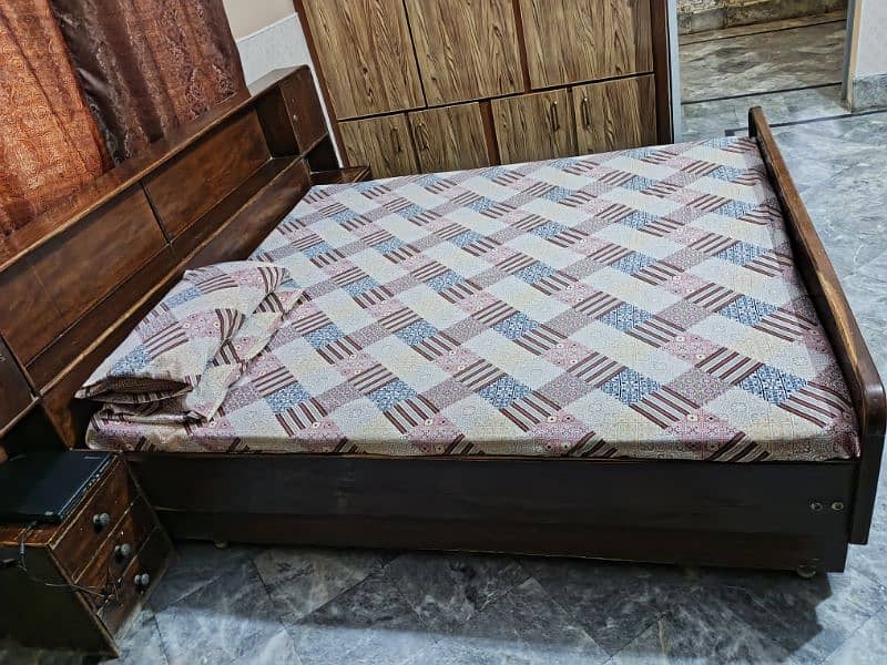 wooden double bed for sale 1