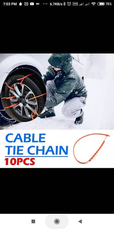 10pcs Universal Anti-Slip Car SUV Plastic Winter Tire Snow Chain 2