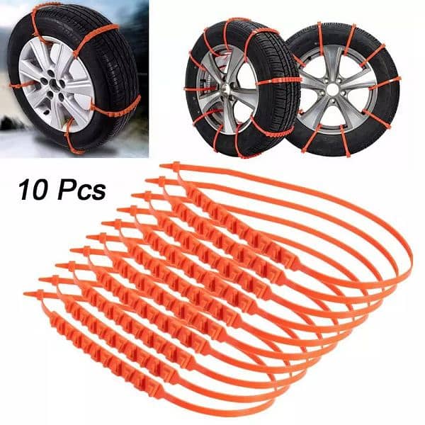 10pcs Universal Anti-Slip Car SUV Plastic Winter Tire Snow Chain 3