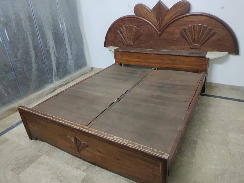 used wooden solid bed 1