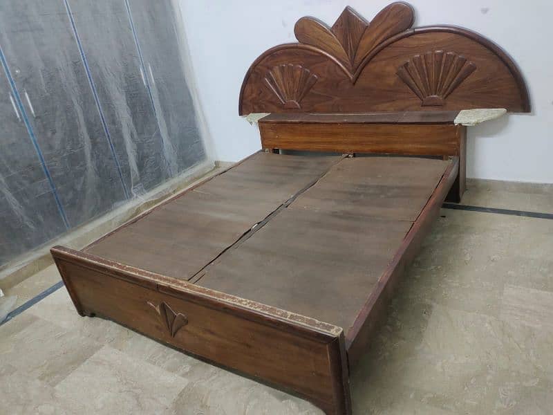 used wooden solid bed 2