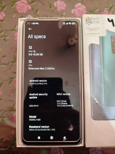 Redmi note 9 128 GB, 4+2 GB Ram, box avlble condition 8/10 single hand 0