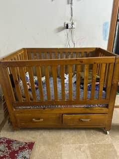 solid diyar wood baby cot only need fresh polish with foam