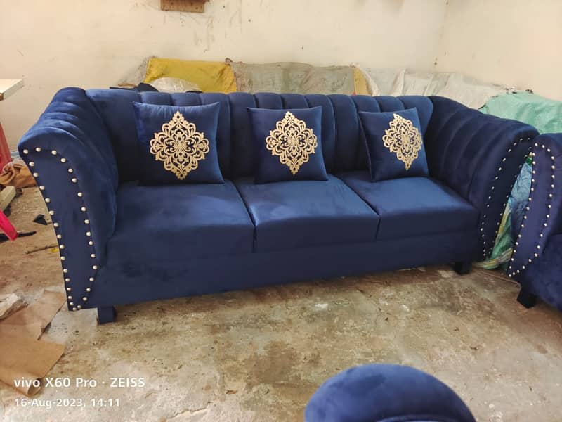 Blue color sofa / Room sofa set / Sofa Set /2 Seater sofa set 0