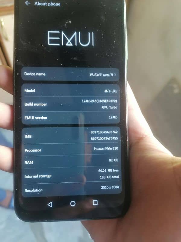 Huawei Nova 7i 8/128 dual sim PTA approved 10/10 condition 2