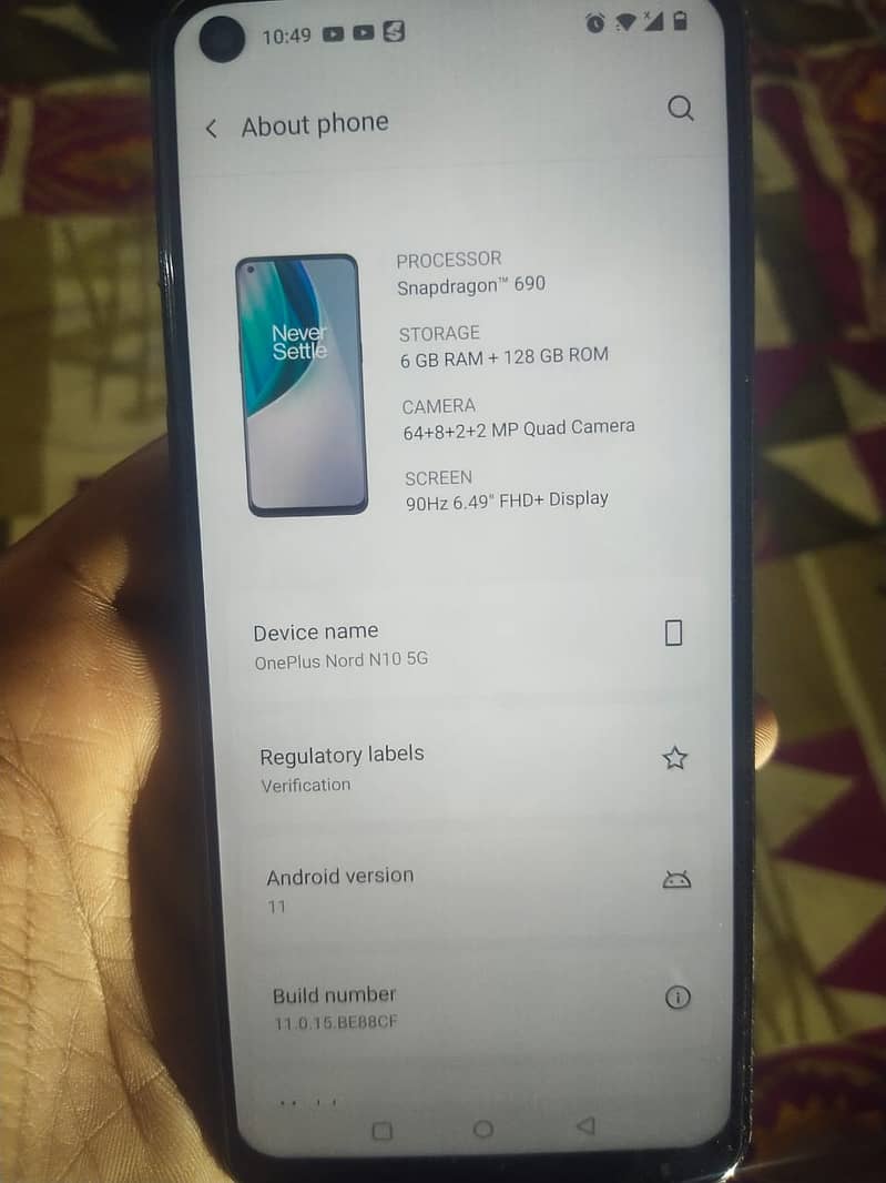 OnePlus Nord N10 Mobile 6/128 GB PTA Approved 1
