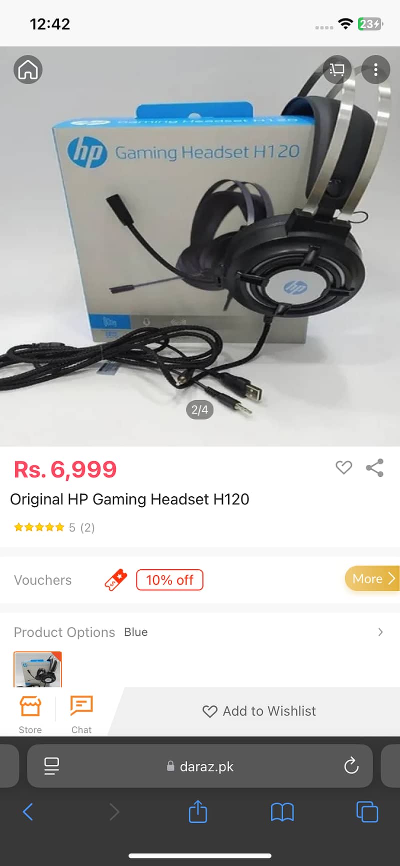 Original RGB HP H120 Gaming Headset with top notch Mic Quality 2