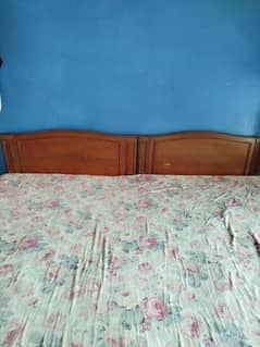 2 single pure wooden beds for sale without mattress