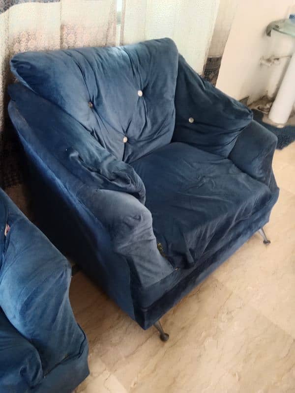 Blue sofa set used for sale 5