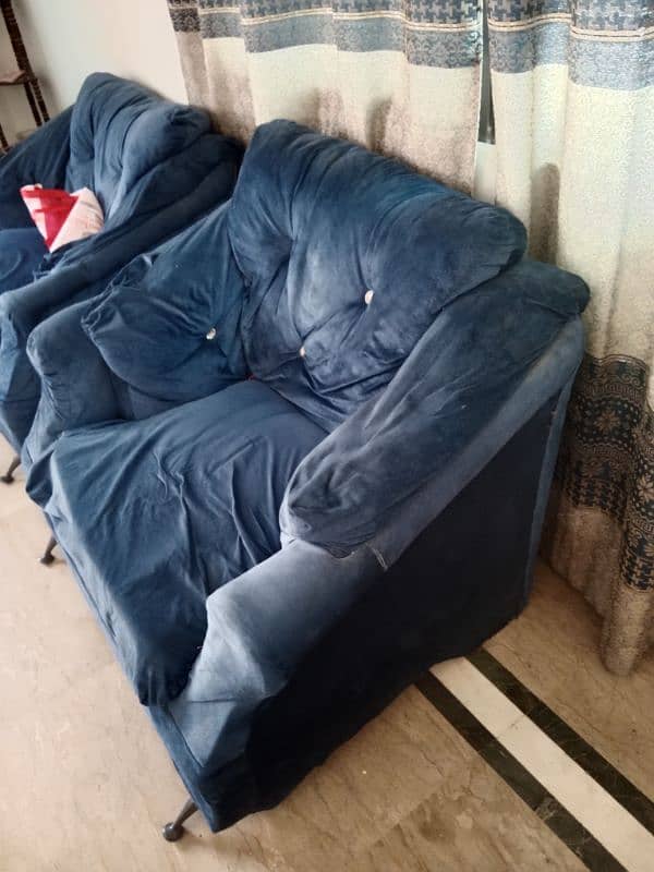 Blue sofa set used for sale 6