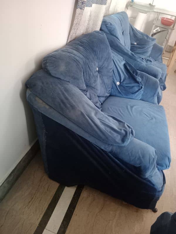 Blue sofa set used for sale 8