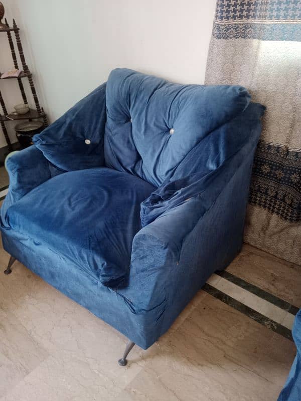 Blue sofa set used for sale 9