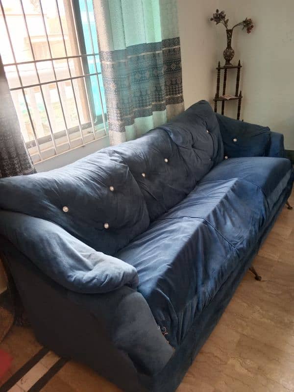 Blue sofa set used for sale 11