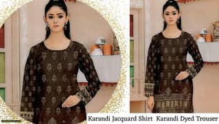 2 Pcs Fiza Noor Women's Unstitched karandi Jacquard Suit