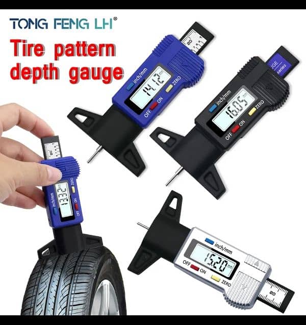 Digital Car Tyre Tire Tread Depth Gauge Meter Measurer Tool Cali 2