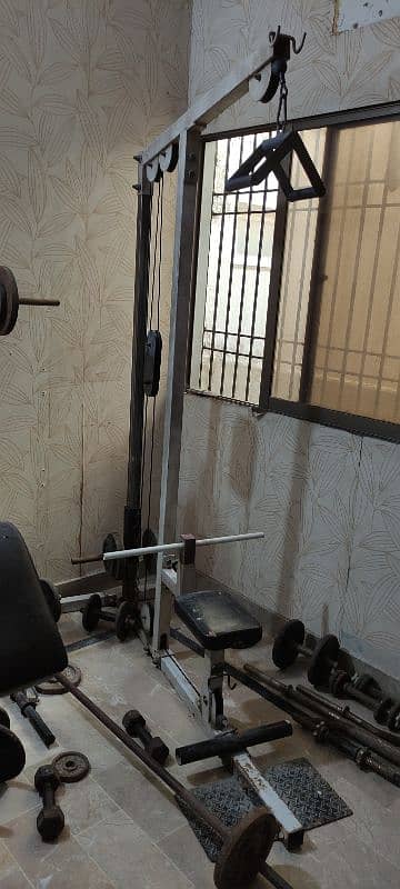 commercial bench press 14 gauge latpull down pulley and rowing 7