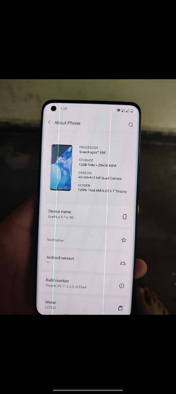 one plus 9 pro 12GB 256GB dual sim approved 10/9 all ok but 2 lines 5