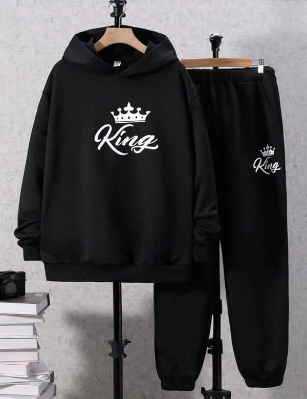 MEN'S FLEECE PRINTED HOODIE TRACK SUIT 2 PCS 0