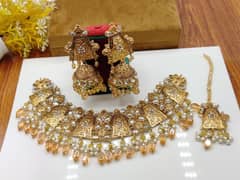 Gold Plated Zircon Artificial Jewelry Set | Elegant Pendant Set for Wo