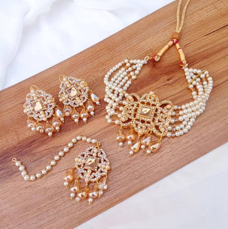 Gold Plated Zircon Artificial Jewelry Set | Elegant Pendant Set for Wo 8