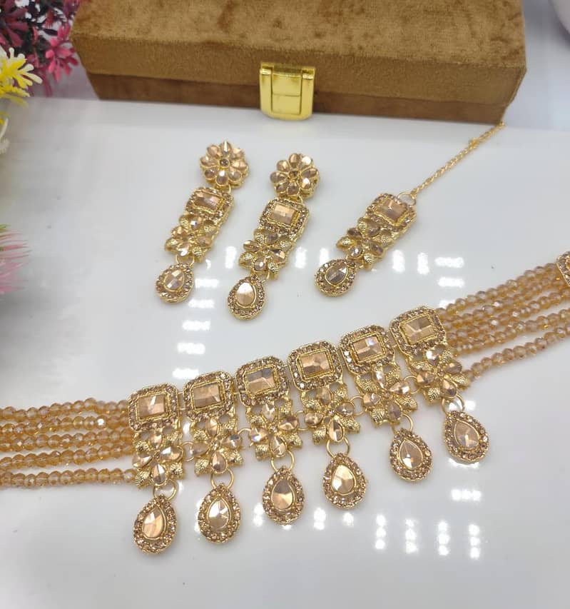 Gold Plated Zircon Artificial Jewelry Set | Elegant Pendant Set for Wo 9