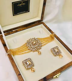 Gold Plated Zircon Artificial Jewelry Set | Elegant Pendant Set for Wo