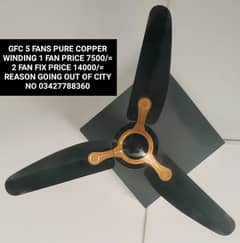 2 GFC FANS JUST LIKE NEW COPPERWINDING YA FAN ACDC NHI HAI 03427788360