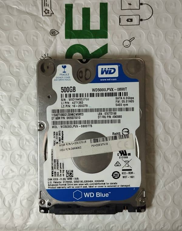 Hard Disk WD 500GB 100% Health 0