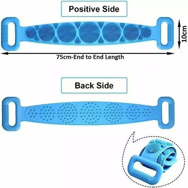 2 Pcs Sillicone Back Scrubber Bath Belt 4