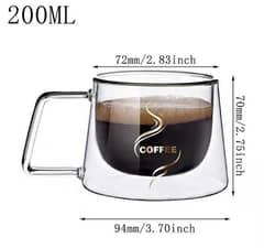 transparent double bottom glass mug