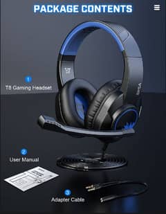 Gaming t8 headphones with microphone for Nintendo switch ps4 ps5 0