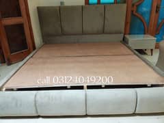 wooden low profile bed with side tables 03124049200