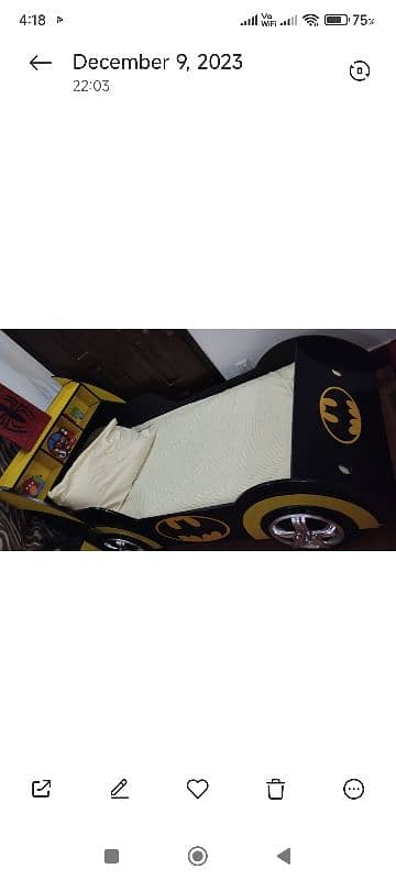 kids batman bed with mattress and side table 0