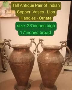 antique Samarkand handcrafted brass vase pair What's app 03071138819