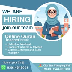 Need female online Quran teachers