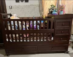 wooden baby cot