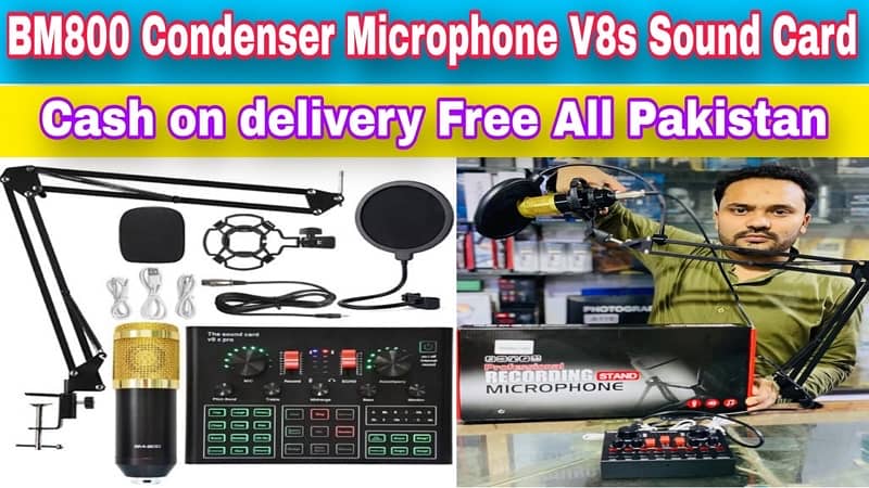 BM800 Condenser Microphone V8s Sound Card 3