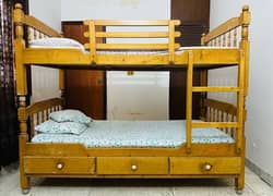 Wooden Double-Story Bunk Bed for Sale