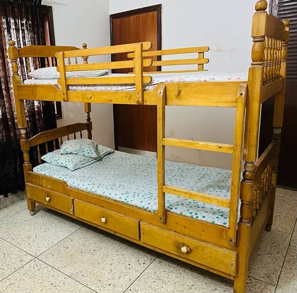 Wooden Double-Story Bunk Bed for Sale 3